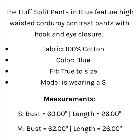huff split corduroy statement pants - Picture 4 of 4